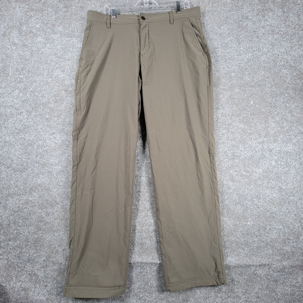 Gerry Venture Fleece Lined Pants Mens 36x32 Brown Water-Repellent Hiking Outdoor
